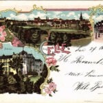 1899 (Vorläufer) Celle, Schloss, Rathaus / castle, town hall. Verlag Karl Kehle Art Nouveau, floral, litho (EB)