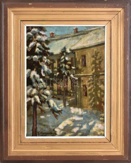 t. Mokossiny Kató (működött a nagybányai szabadiskolában 1923-1926 között):Téli udvar. Olaj, karton, 34x24 cm