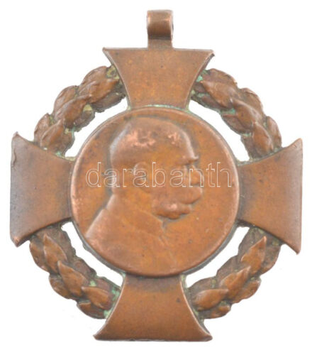 1908. 'Katonai Jubileumi Kereszt' bronz kitüntetés mellszalag nélkül T:2- patina NMK 269
