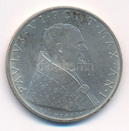 Vatikán 1963. 500L Ag 'VI. Pál pápa' T:1,1- patina Vatican 1963. 500 Lire Ag 'Pope Paulus VI' C:UNC,AU patina Krause KM#83.1