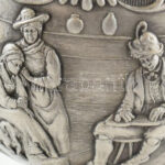 Díszes német ón pohár, jelzett, / German tin glass m: 13,5 cm - Image 2