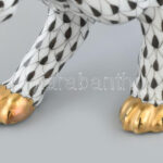 Herend- Tigris fekete hálós és arany festéssel. Méret L (20cm x 9,2cm x 8,5cm), hibátlan állapot. Jelzett. - Image 3