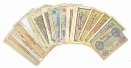 Német Birodalom 1908-1923. 50db-os vegyes bankjegytétel T:III,III- German Empire 1908-1923. 50pcs mixed banknote lot C:F,VG