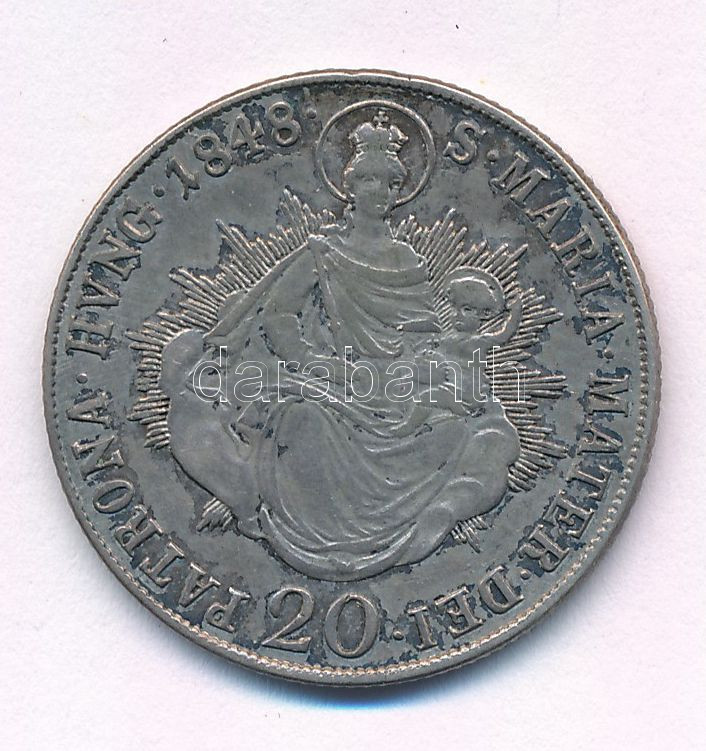 1848B 20kr Ag 'V. Ferdinánd' T:2- patina Hungary 1848B 20 Kreuzer Ag 'Ferdinand V' C:VF patina Huszár: 2081., Unger III.: 1419. - Image 2