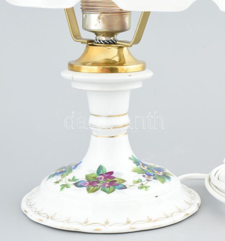 Antik Herendi asztalilámpa, kopott, jelzett: K. Anton. működik, m: 34 cm - Image 2
