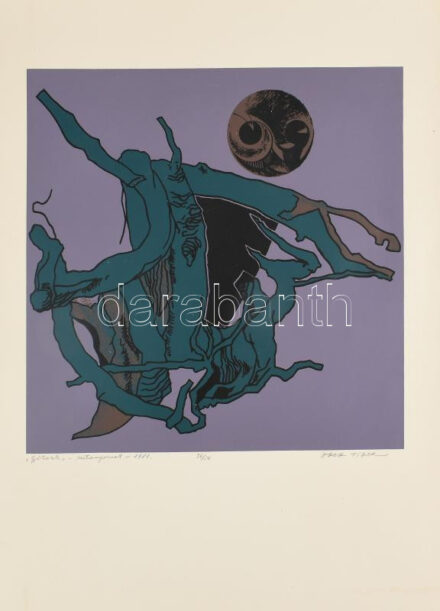 Zala Tibor (1920-2004): 'Gyökerek', 1981. Szitanyomat, papír. Jelzett. Számozott: 36/50. 40x40 cm