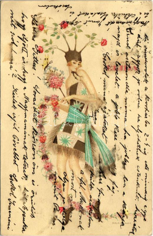 1932 Parfumerie Elida / 'Elida' Perfumery advertisement art postcard s: Mela Koehler (EK)