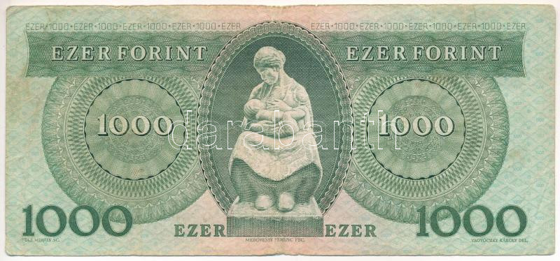 1993. 1000Ft 'D 73027661' T:III- Hungary 1993. 1000 Forint 'D 73027661' C:VG Adamo F47 - Image 2