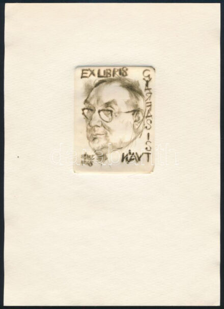 Szász Endre (1926-2003): Ex libris Gyárfás István. Rézkarc, papír, jelzett a karcon, 7,5×5,5 cm