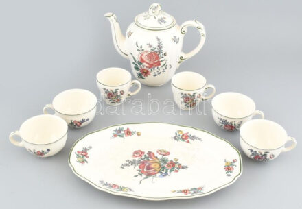 Villeroy & Boch Alt Srassburg - Vegyes teás készlet, hiányokkal, különböző csészék. Jelzett, csorbákkal.