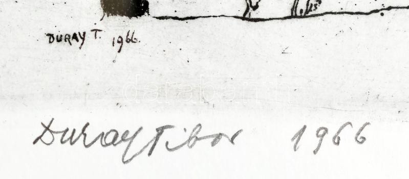 Duray Tibor (1912-1988): Szigligeti várrom. Rézkarc, papír, jelzett. Üvegezett keretben. 24x32,5 cm - Image 2