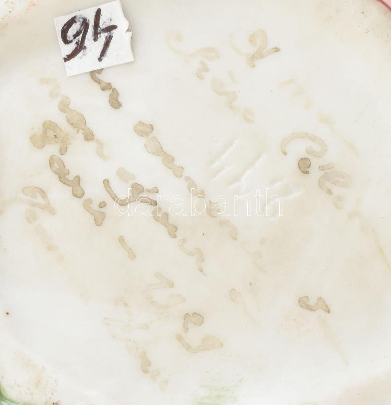 1929 francia kínai figura, jelzett, kopásokkal, m: 11 cm - Image 3