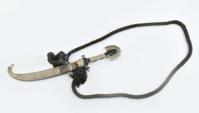 Antik keleti tőr, kopott, h: 44 cm