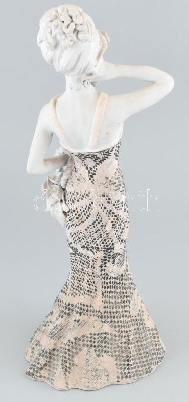 Bod Éva (1924-2004): Hólgy kosárral, mázas kerámia figura, jelzés nélkül, kis kopásnyomokkal, m: 40 cm - Image 2