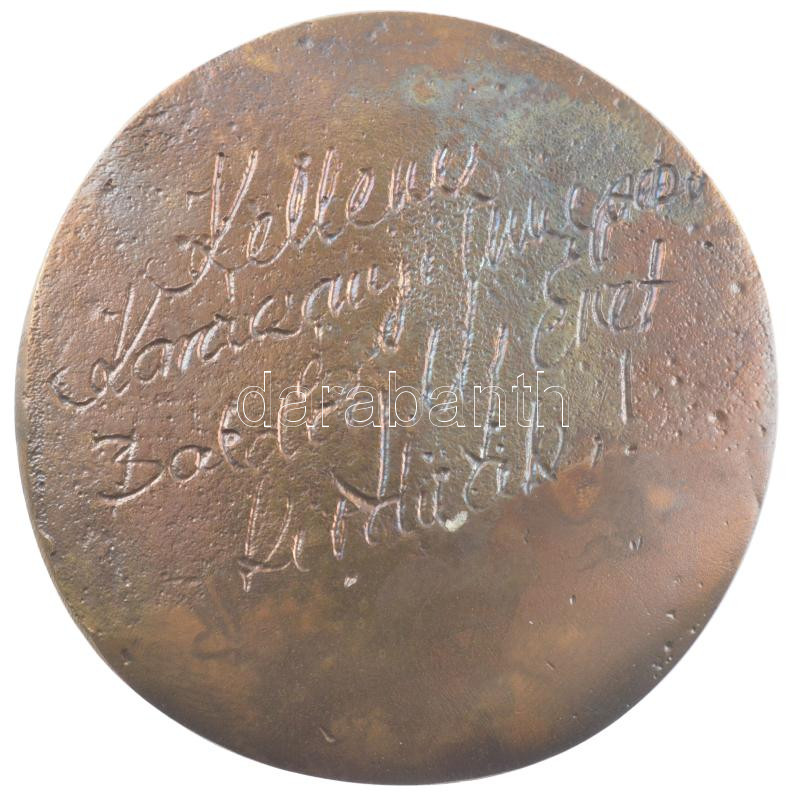 DN 'Kellemes Karácsonyi Ünnepet Boldog Új Évet Kívánok' kétoldalas, öntött bronz emlékérem (64mm) T:2 - Image 2