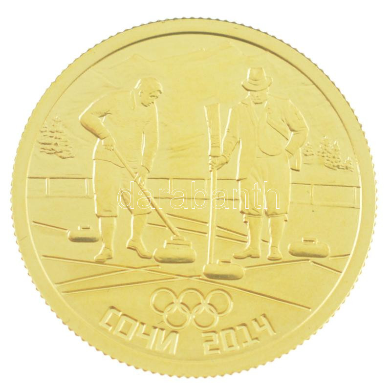Oroszország 2014. 50R Au 'Szocsi Téli Olimpia - Curling' tanúsítvánnyal, tokban (7,81g/0.999) T:PP ujjlenyomat Russia 2014. 50 Roubles Au 'Sochi Winter Olympics - Curling' with certificate and capsule (7,81g/0.999) C:PP fingerprint Krause - Image 2