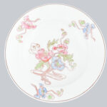 Szecessziós porcelán tányér, Kézzel festett, formaszámmal jelzett, hibátlan d: 23 cm
