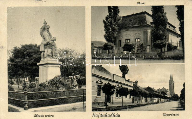 Hajdúhadháza, Hősök szobra, Bank (EB)