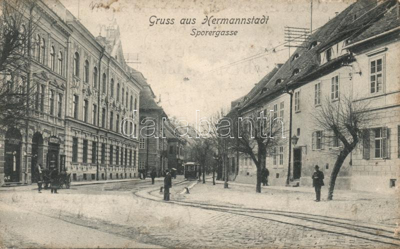 Nagyszeben, Sporergasse, shop of Budovszky L. (fa)