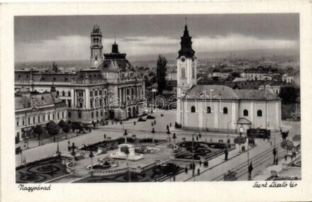 Nagyvárad, Szent László tér, templom / square, church