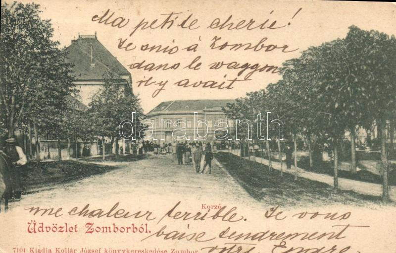 Zombor, Sombor; Korzó, kiadja Kollár József könyvkereskedése / corso (EK)