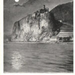Strekov, Schreckenstein; castle. Schicht soap advertisement on the backside