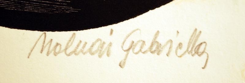 Molnár Gabriella(1940-): Dürer. Fametszet, papír, jelzett, paszpartuban, lap jobb alsó sarkában halvány, apró folttal, d: 13,5 cm - Image 2