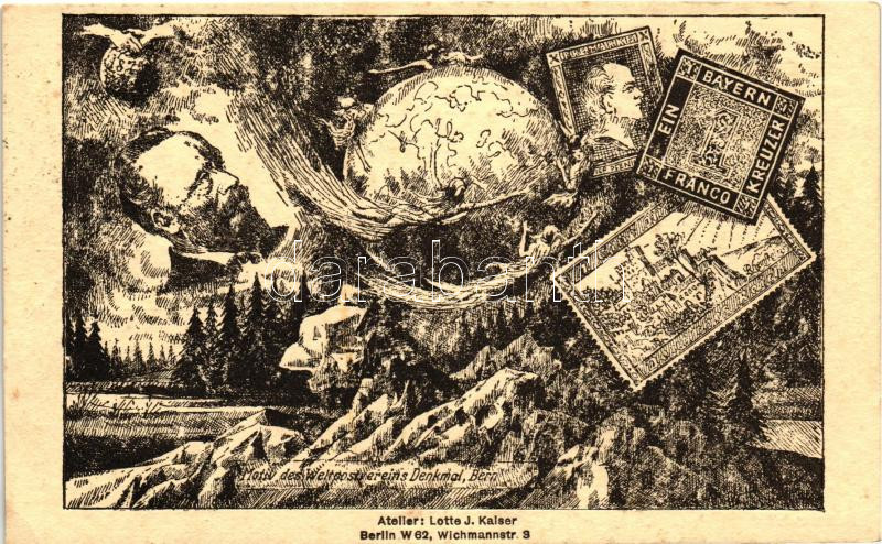 Motiv des Weltpostvereins Denkmal, Bern; Berliner Briefmarken-Ausstellung 1924 / philatelic monument, So. Stpl