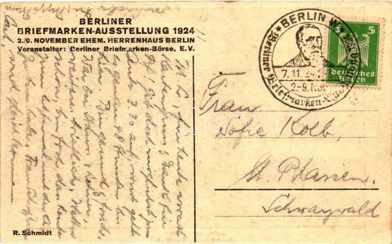 Motiv des Weltpostvereins Denkmal, Bern; Berliner Briefmarken-Ausstellung 1924 / philatelic monument, So. Stpl - Image 2