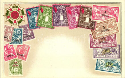 Zanzibar - set of stamps, Ottmar Zieher's Carte Philatelique No. 66. litho 'Sokol' So. Stpl