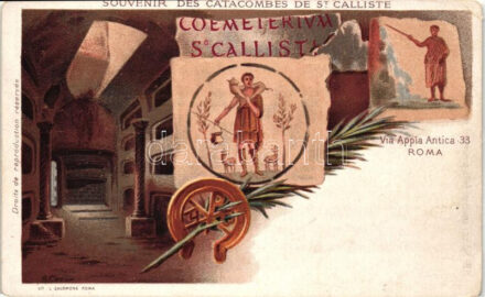 Rome, Roma; Catacombe di San Callisto, Via Appia Antica 33, litho s: R. Cavi (EK)