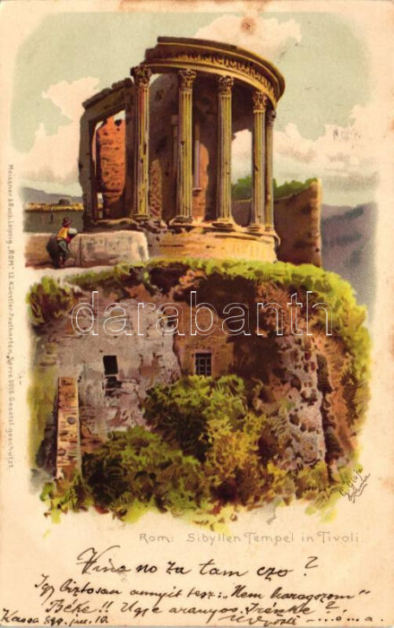 1899 Rome, Roma; Sibyllen Tempel / Tivoli Sybil temple, Meissner & Buch Serie 'Rom' 12. litho s: G. Gioja