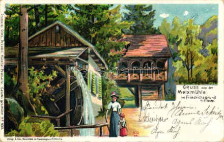 Meixmühle im Friedrichsgrund b. Pillnitz; Verlag A. Horn, litho