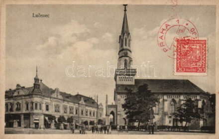 Losonc, Lucenec; tér, Református templom / square, Calvinist church (EK)