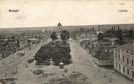Szepsi, Moldava nad Bodvou; tér; kiadja Davidovics Emil / square (fa)