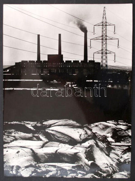 cca 1970 Gebhardt György (1910-1993): Ipari táj, jelzés nélküli vintage fotóművészeti alkotás a szerző hagyatékából, 40x30 cm