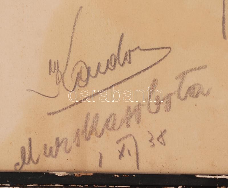 Kondor László (1901-1963): Karikatúra. Ceruza, papír, jelzett, üvegezett keretben, 41×27 - Image 2