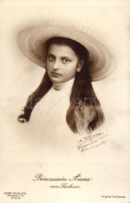 Princess Anna of Saxony, artist signed