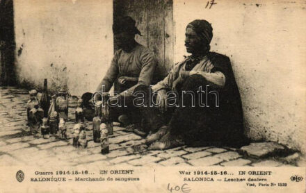 Thessaloniki, Salonique; Greek folklore, leeches merchants