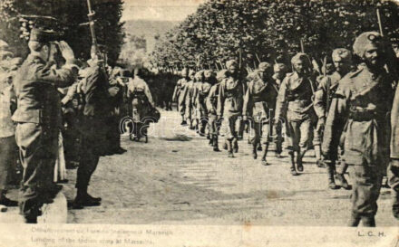 Landing of the Indian army at Marseille (wet damage)