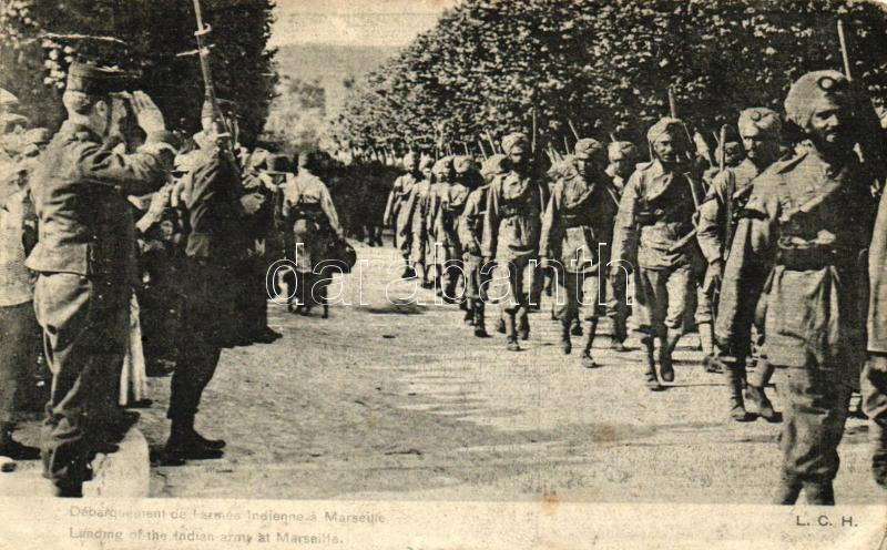 Landing of the Indian army at Marseille (wet damage)