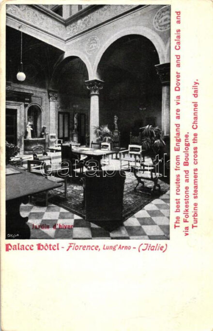 Firenze, Florence; Palace Hotel, Winter garden, interior