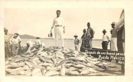 Puerto Mexico, despues de una buena pesca / fishermen after a good catch, photo