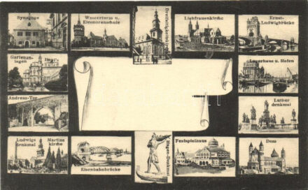 Worms a. Rh., Multi-view with synagogue