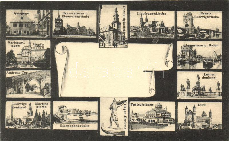 Worms a. Rh., Multi-view with synagogue