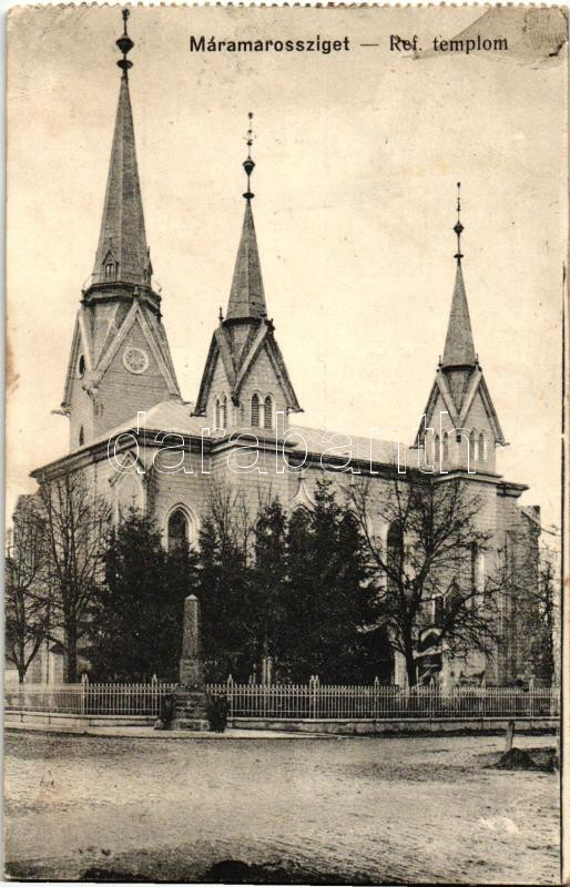 Máramarossziget, Református templom; Wizner és Dávid kiadása / Calvinist church (ázott / wet damage)