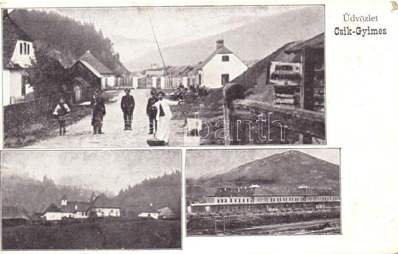 Csíkgyimes, vasútállomás, utca / railway station, street (b)