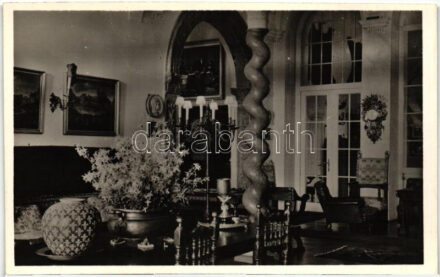 Radvány, Kastély szálló télen, hall, belső