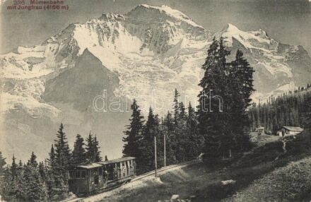 Mürrenbahn mit Jungfrau / funicular railway, train (EK)