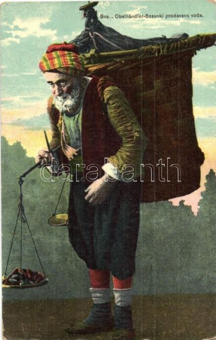 Bosnische Obsthändler / Bosanski prodavavc voca / Bosnian fruit seller, folklore (EK)